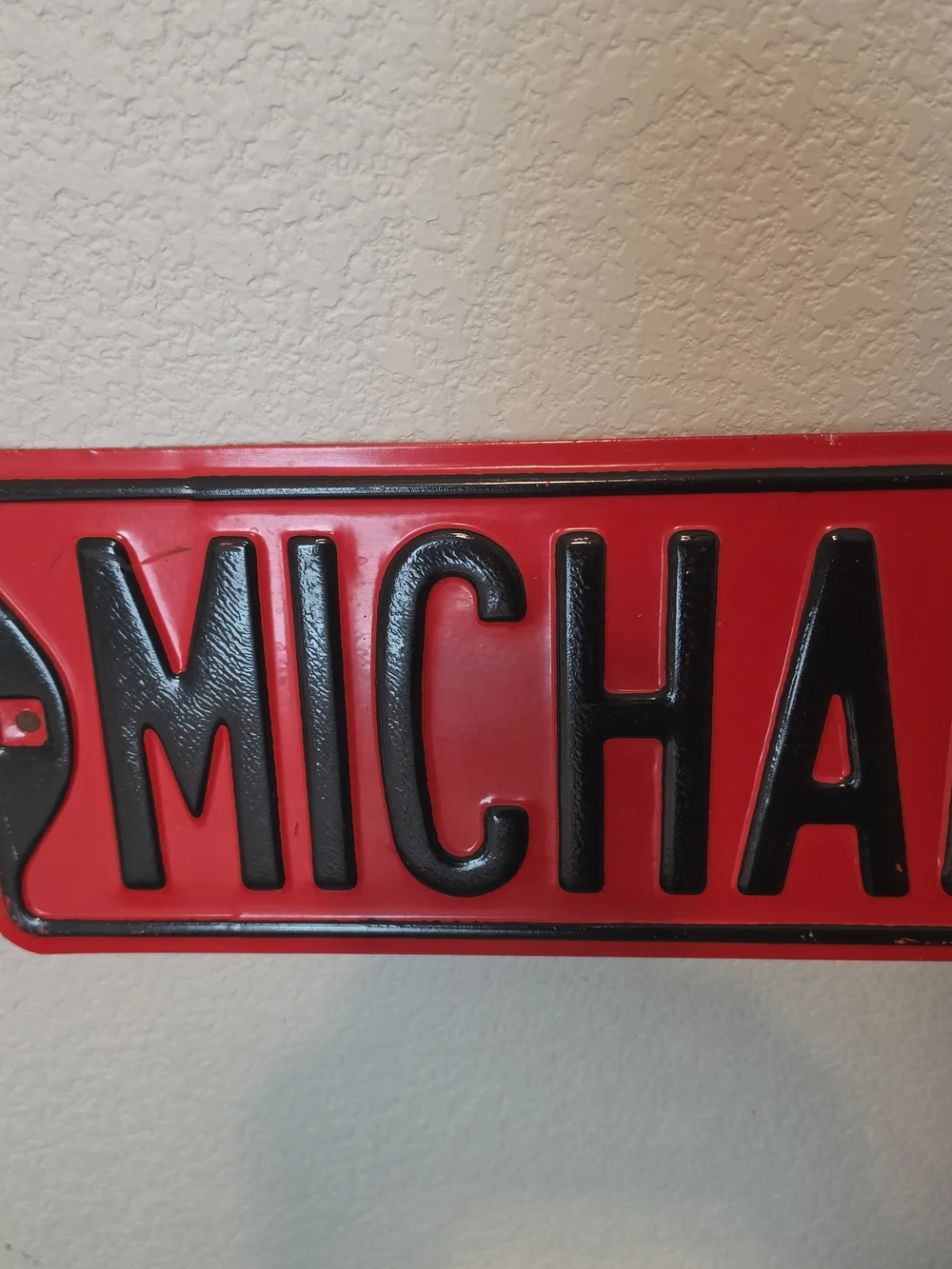 Michael Jordan Ct Street Sign Style Red Metal Sign 35x6 Wall Decor Man